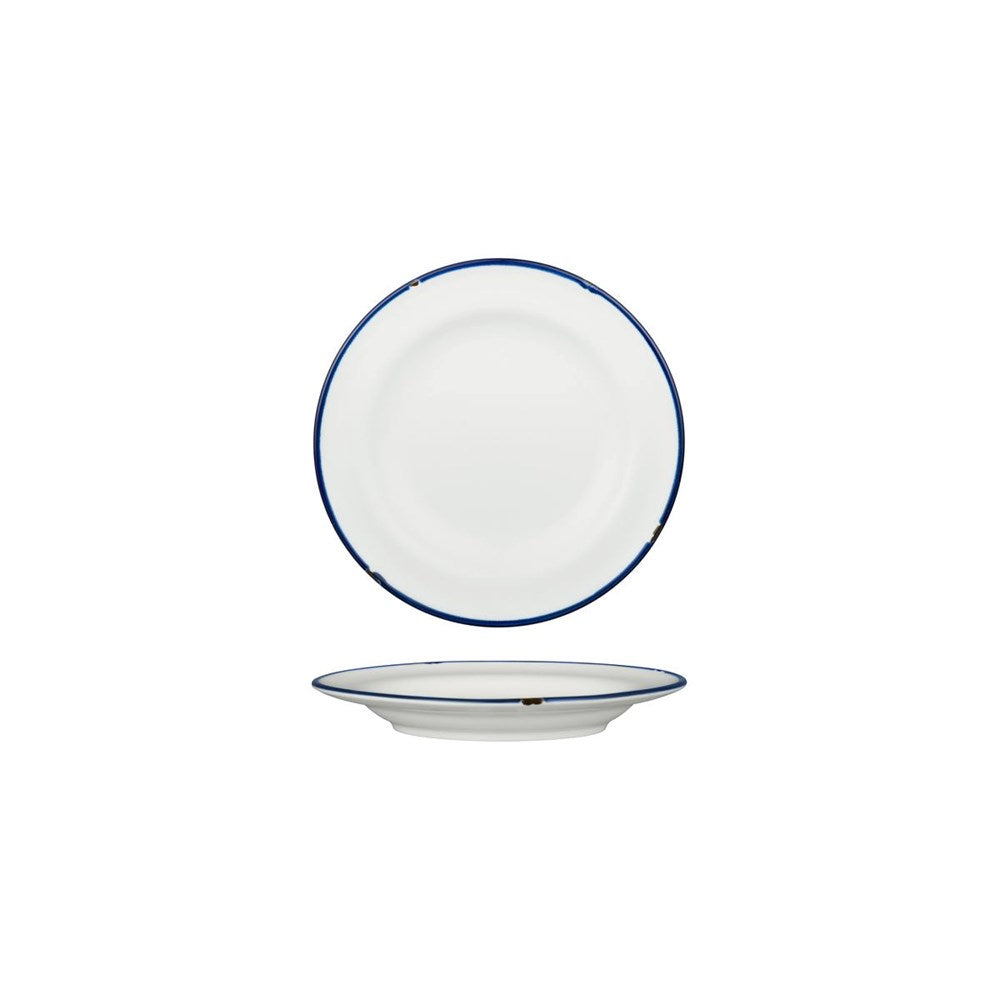 Tin Tin Round Plate | White/Navy 170mm