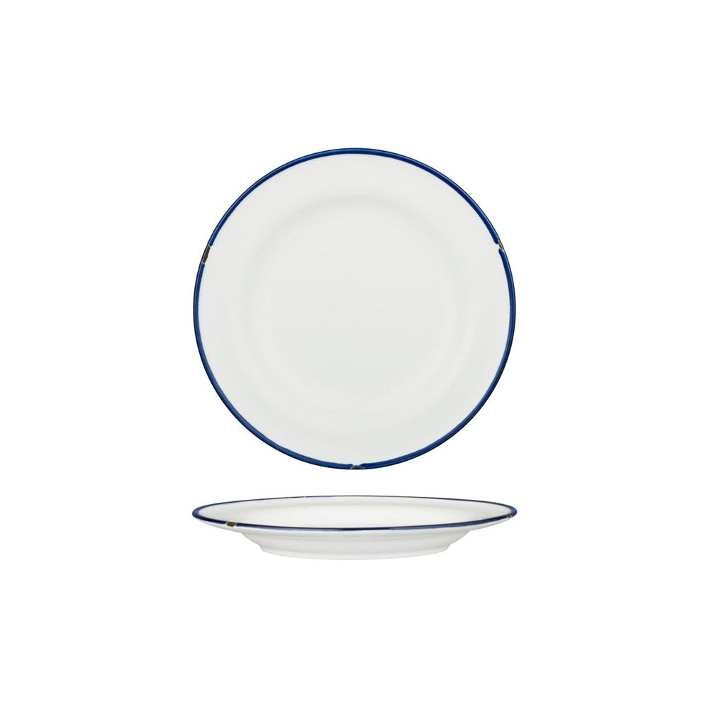 Tin Tin Round Plate | White/Navy 210mm