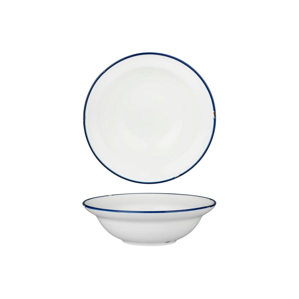 Tin Tin Deep Plate/Bowl | White/Navy 190mm