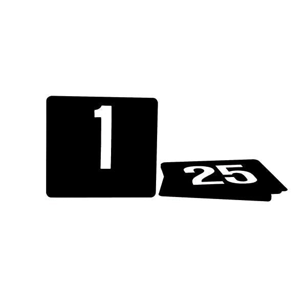 Large Table Number Set 1-25 | White on Black