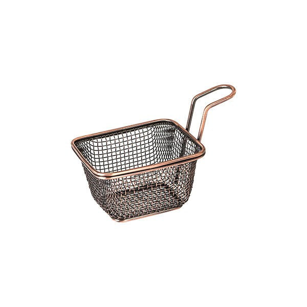Rectangular Service Basket Antique Copper 80x60x65mm