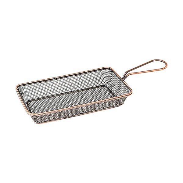 Rectangular Service Basket Antique Copper 190x90x35mm