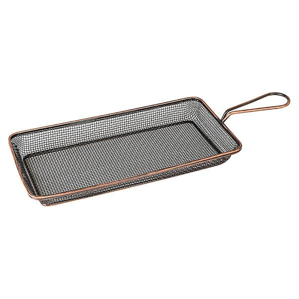 Rectangular Service Basket Antique Copper 260x130x30mm