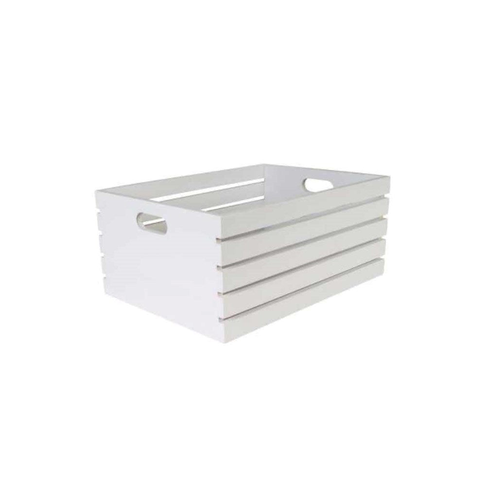 Brooklyn Wooden Crate White 410x300x180mm