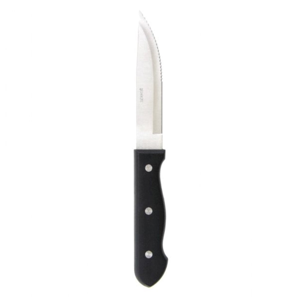 Steak Knife Jumbo | Black Handle Pointed Tip