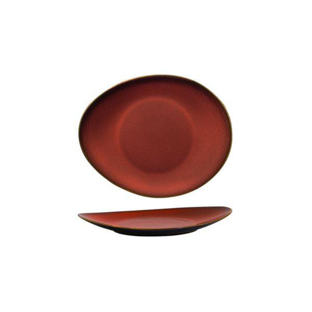 Rustic Oval Plate | Crimson 185x155mm