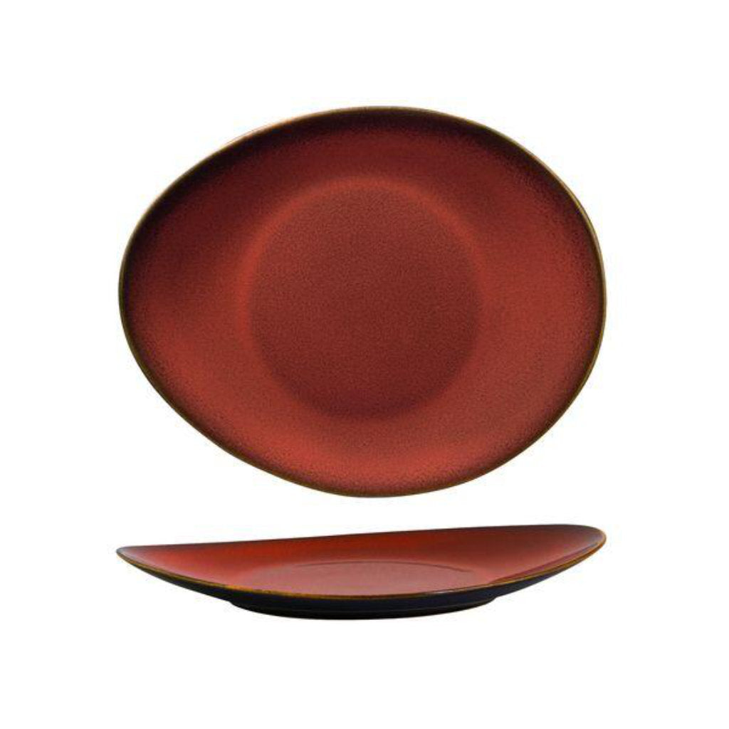 Rustic Oval Plate | Crimson 225x185mm