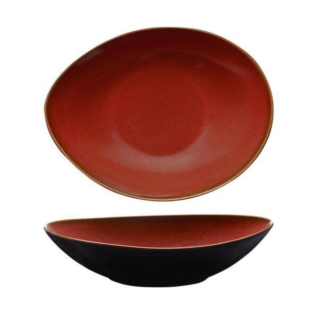 Rustic Oval Share Bowl | Crimson 280x215mm