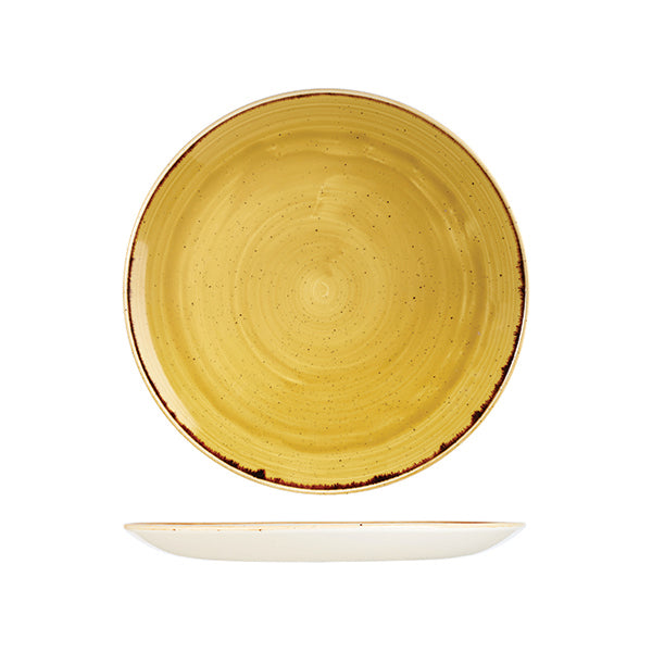 Stonecast Round Coupe Plate | Mustard Seed Yellow 260mm