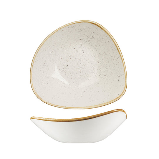 Stonecast Triangular Bowl | 230mm Barley White