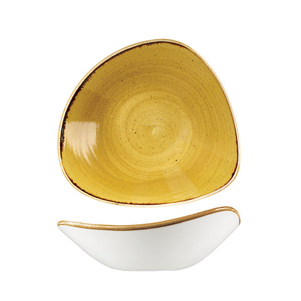 Stonecast Triangular Bowl | Mustard Seed Yellow 230mm