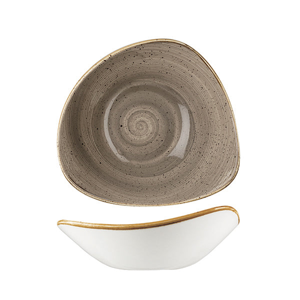 Stonecast Triangular Bowl | 230mm Peppercorn Grey