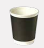 Coffee Cup Black Dble Wall PE10 285ml Pkt 25/20 Ctn 500