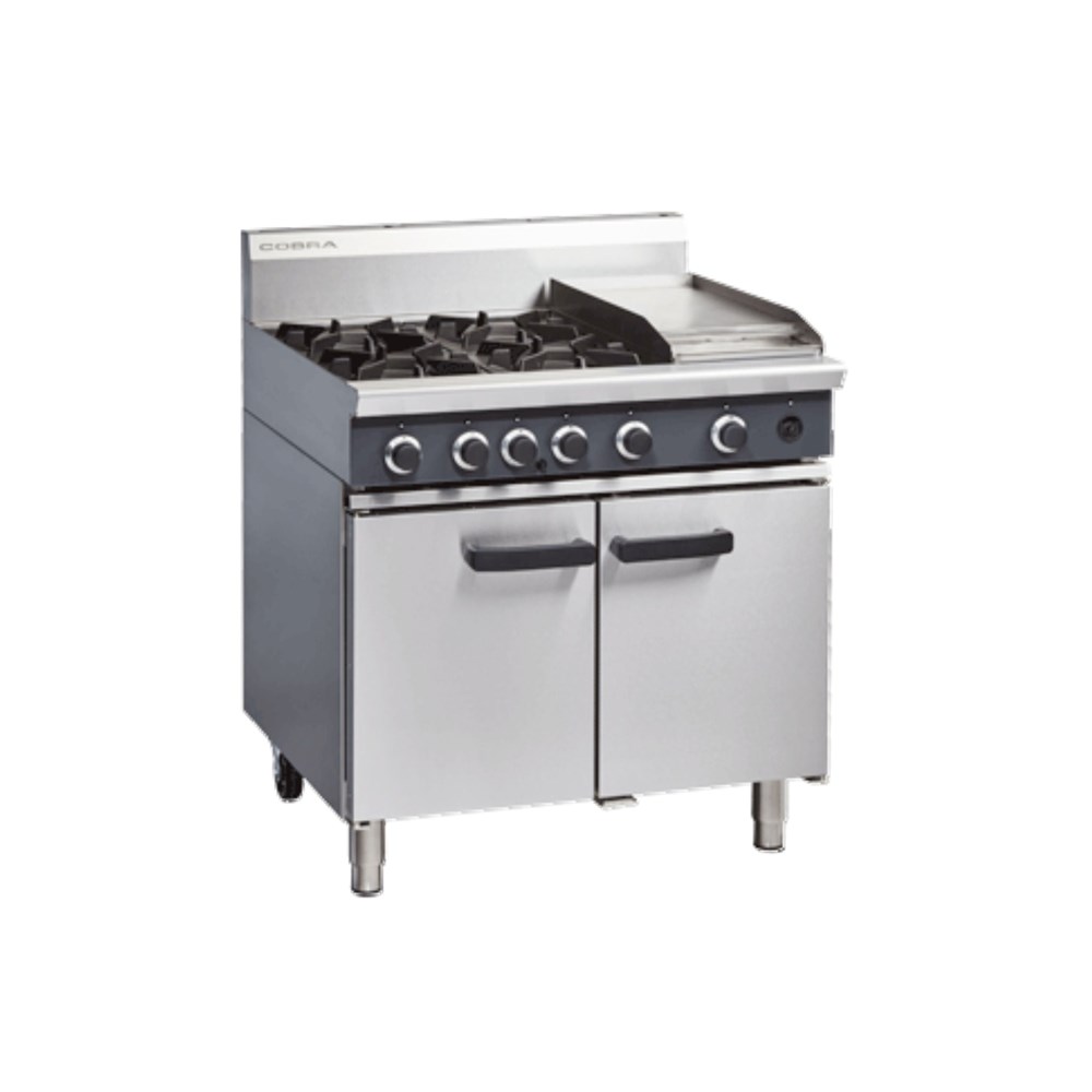 Griddle Gas Range Static Oven | 4 Burner | 900mm