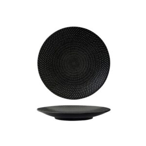 Zen Round Coupe Plate | Black Swirl 205mm