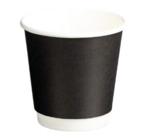 Double Wall PE Paper Cups-Black 6oz | 500 Cups/Box
