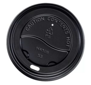 PS Plastic Lids-Black 90mm diameter | 1000 Lids/Box
