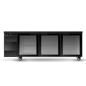 BackBar CounterLine Underbench Chiller 3 Door Glass Swing | Black/White