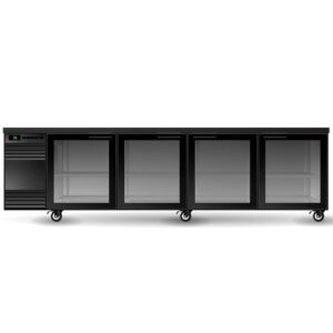 BackBar CounterLine Underbench Chiller 4 Door Glass Swing | Black/White