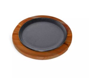 Steak Sizzler Plate With Wooden Base 190mm