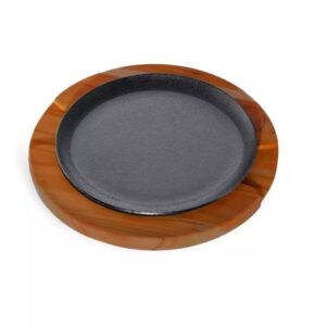 Steak Sizzler Plate With Wooden Base 190mm