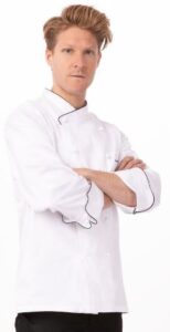 Chef Jacket Monte Carlo Mens Premium Cotton - White Size 40