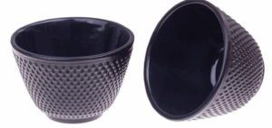 Tea Cup Cast Iron 120ml Set of 2 Hobnail Black