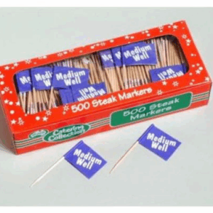 Steak Marker Flag Med/Well Pkt 500