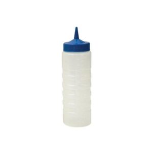 Plastic Bottle- Clear w coloured lid | Blue 750ml