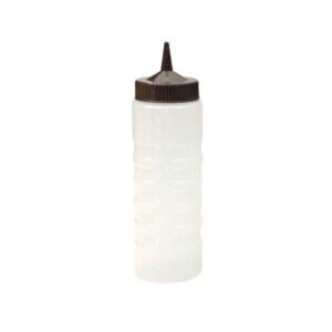 Plastic Bottle- Clear w coloured lid | Brown 750ml