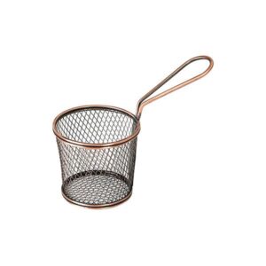 Service Basket Round Antique Copper 80x90mm