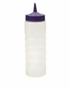 Plastic Bottle- Clear w coloured lid | Purple 750ml
