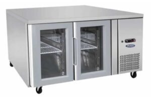 Atosa Chiller Underbench 2 Door Glass | 1360mm