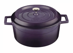 Casserole Round Cast Iron Purple 200x100mm 2.6ltr Ctn 1