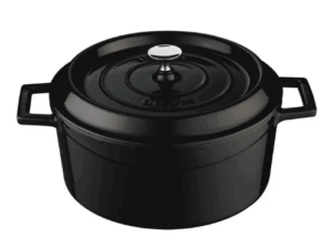 Casserole Round Cast Iron Black 240x115mm 4.5ltr Ctn 1
