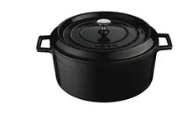Casserole Round Cast Iron Black 320x150mm 9.8ltr Ctn1