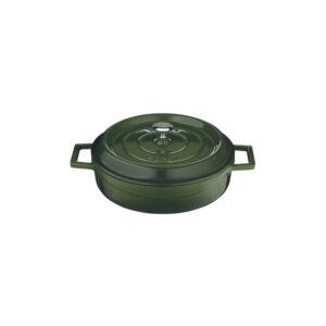 Casserole Round Low Cast Iron Green 240x60mm 2.4ltr