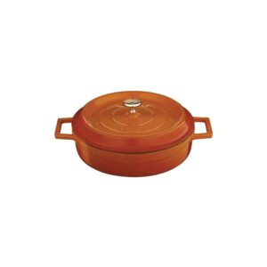 Casserole Round Low Cast Iron Orange 240x60mm 2.4ltr