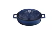Casserole Round Low Cast Iron Blue 280x65mm 3.4ltr Ctn 1