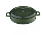 Casserole Round Low Cast Iron Green 280x65mm 3.4ltr Ctn 1