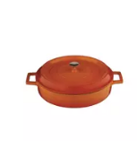 Casserole Round Low Cast Iron Orange 280x65mm 3.4ltr Ctn1