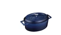 Casserole Oval Cast Iron Blue 250x205mm 3.3ltr Ctn1