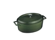 Casserole Oval Cast Iron Green 290mm Ctn 1
