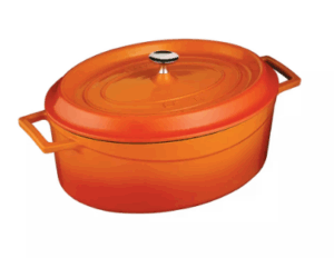 Casserole Oval Cast Iron Orange 6.4Ltr | 330mm Ctn 1