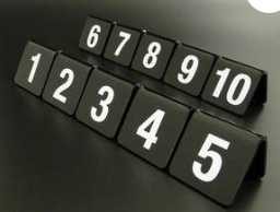 Table Number Set 1-10 Award