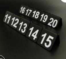 Table Number Set 11-20 Award