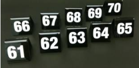Table Number Set 61-70 Award