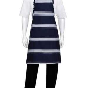 Apron Butcher Bib Stripe Navy 900 L x 860 W