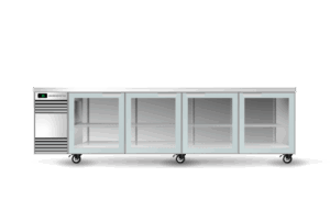 BackBar SlimLine Underbench Chiller 4 Door Glass Swing | Black/White