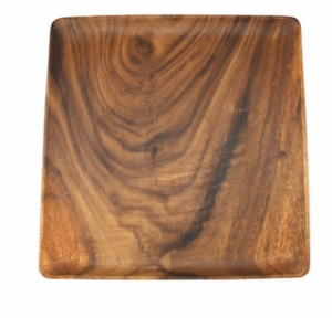 Square Plate 305mm Solid Acacia